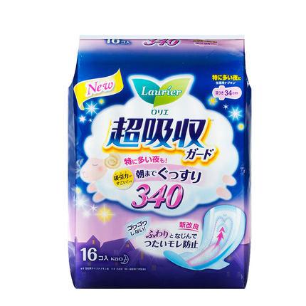 LAURIER 瞬吸防漏超吸收卫生巾 34cm*16片 - 一本 | Yibenbuy.com