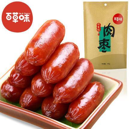 【百草味】肉枣小香肠180g-香肠-百草味-美国零食网