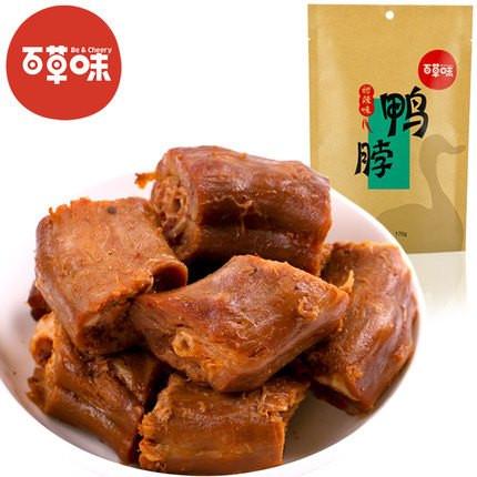【百草味】甜辣鸭脖170g-鸭脖-百草味-美国零食网