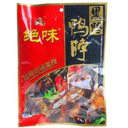 【绝味鸭脖】黑鸭甜辣鸭脖200g-鸭脖-绝味鸭脖-美国零食网