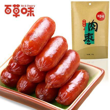 【百草味】肉枣小香肠180g-香肠-百草味-美国零食网