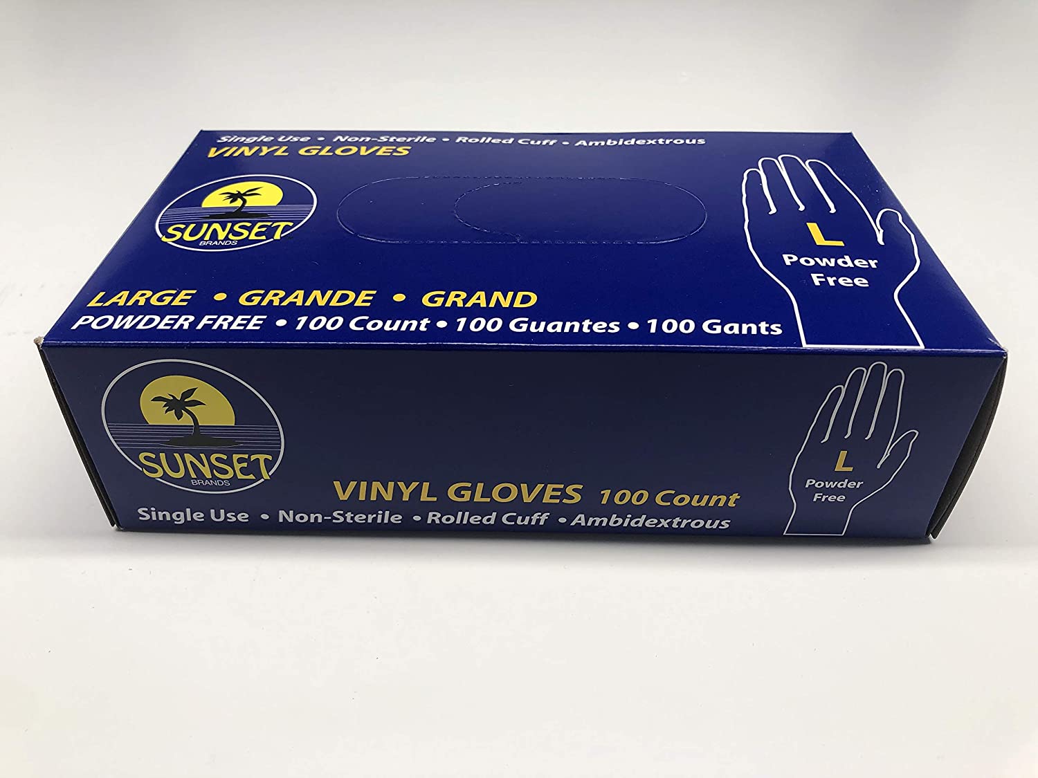 Sunset Vinyl Gloves Size M,L,XL Powder Free 100-Box - PMedi.com