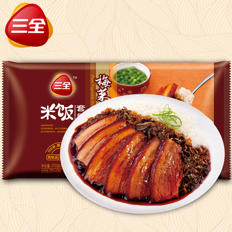 【三全食品官方旗舰店】三全方便米饭简易速食微波米饭盖浇饭菜375g（咖喱鸡丁、红烧牛肉、梅菜扣肉、鱼香肉丝）