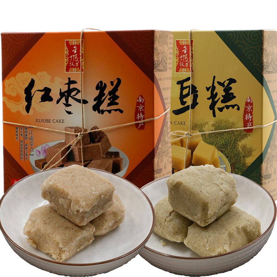 【金陵十二钗】南京特产小吃零食食品传统糕点心红枣糕绿豆糕净252克-糕点-金陵十二钗-美国零食网