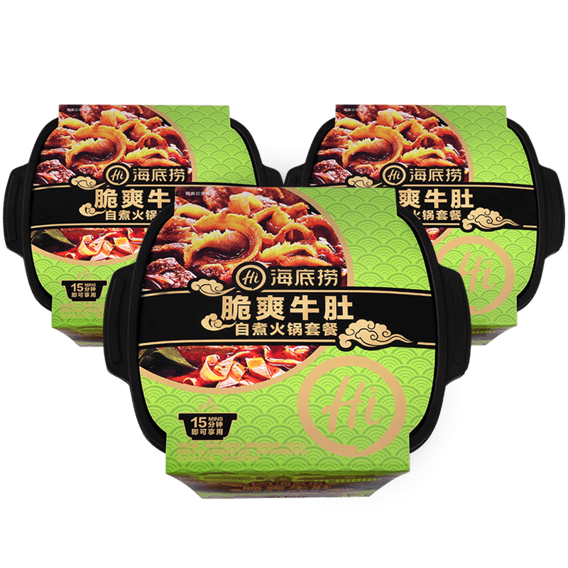 【海底捞旗舰店】海底捞懒人自煮 脆爽牛肚385g自煮火锅3盒装 牛油麻辣 即食火锅 新品尝鲜 懒人自煮 牛油 方便 1155g