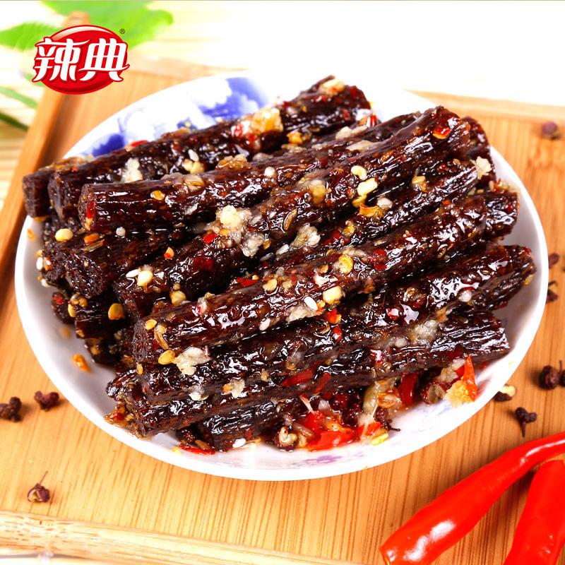 【辣典】蒜香豆角干500g豆干制品休闲素肉办公室解馋美味辣条零食小吃-辣条-辣典-美国零食网