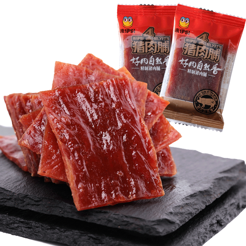 来伊份旗舰店】来伊份4号精制猪肉脯200g*2零食肉脯肉干猪肉铺