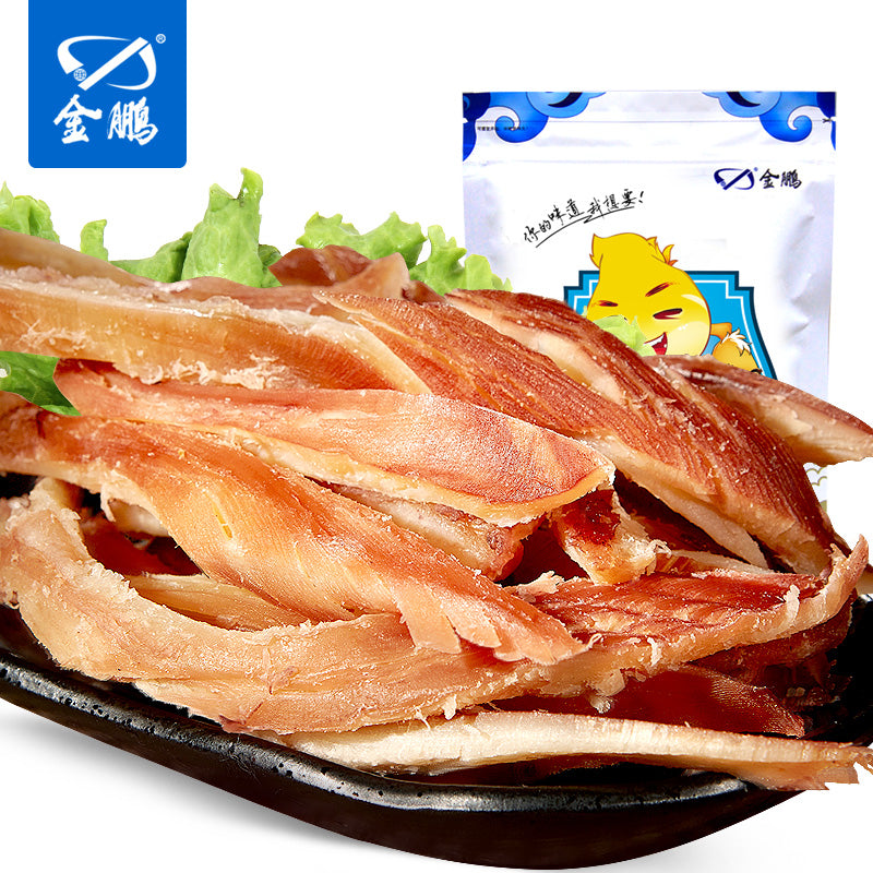 【金鹏】 鱿鱼丝 手撕原味碳烤鱿鱼条风琴鱿鱼片海鲜零食即食特产 出行零食 无肉不欢 山东海味 500g*1-鱿鱼条-金鹏-美国零食网