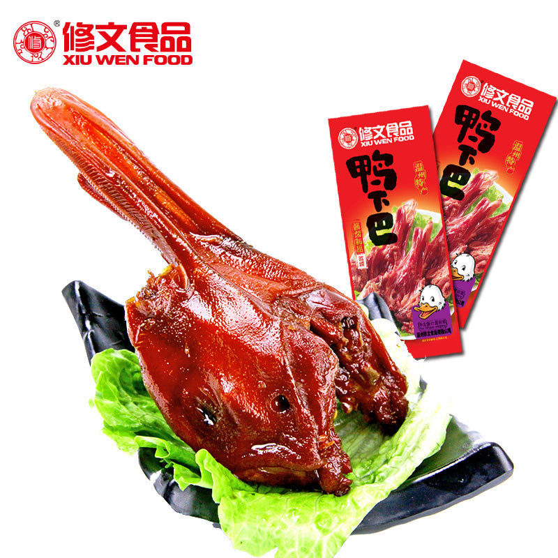 【修文食品旗舰店】修文食品 鸭下巴200g鸭唇带鸭舌酱香微辣鸭肉零食小吃温州特产