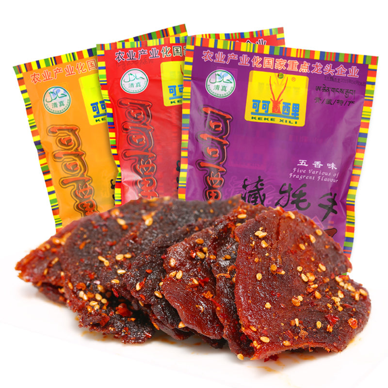 【可可西里】牦牛肉干210g 青海西藏特产牛肉干特色小吃 藏家传统配方工厂直供内置7小袋-牛肉干-可可西里-美国零食网