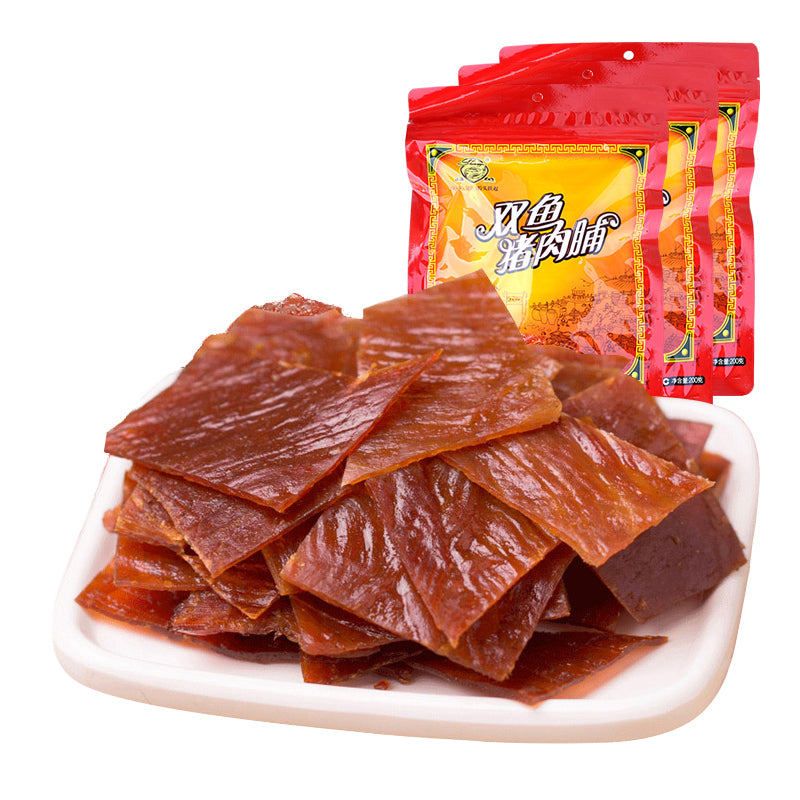 【双鱼牌】猪肉脯碎片200g*3靖江猪肉干付片特产猪肉脯肉类休闲零食品 源于1936 百年技艺双鱼传承