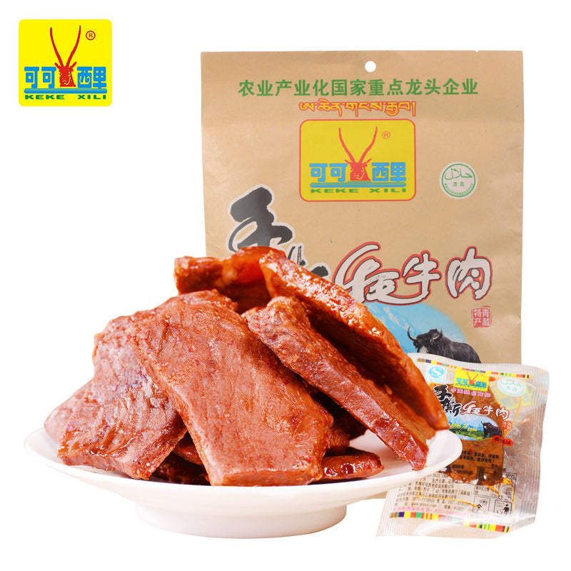【可可西里】150g香辣五香味 青海西藏特产 藏民契约散养工厂直供肉质新鲜藏家传统配方-牛肉干-可可西里-美国零食网