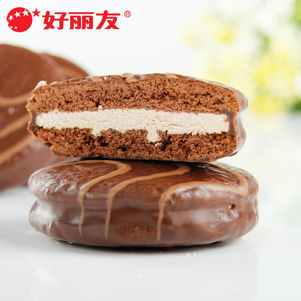 【好丽友】可可派6枚180g西式蛋糕巧克力甜点心办公室休闲零食小吃 官方正品 日期新鲜 独立包装 香醇松软-派-好丽友-美国零食网