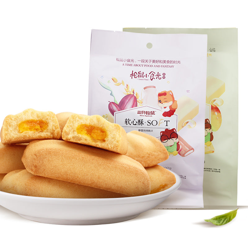 【三只松鼠旗舰店】三只松鼠_软心酥200g休闲零食糕点点心夹心饼干爆浆曲奇