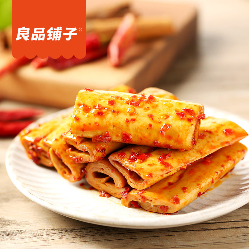 【良品铺子旗舰店】竹筒豆筋香辣味120gx1袋麻辣零食辣条休闲素食豆干儿时味