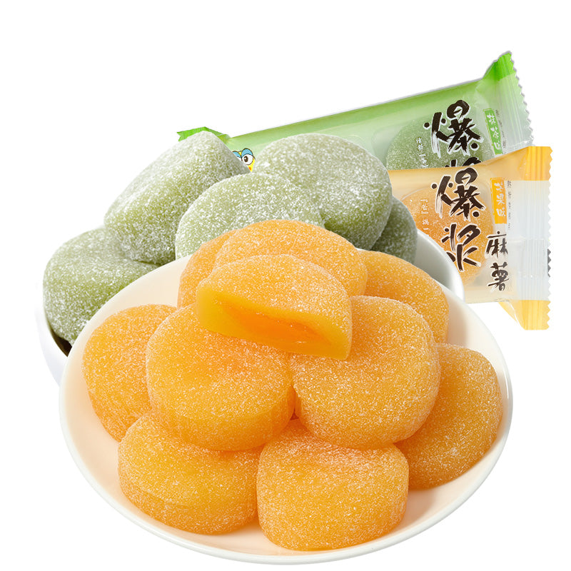 【来伊份旗舰店】来伊份爆浆麻薯软糯米糍夹心抹茶麻薯芒果传统糕点零食散装550g Q弹爽口 软糯香甜 美味佳品