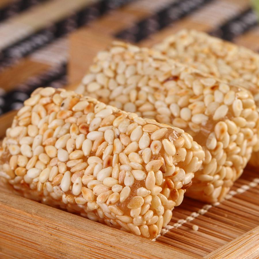 【金陵十二钗】南京特产芝麻糖净含量280克牛皮糖软糖果喜糖果零食品-糖果-金陵十二钗-美国零食网
