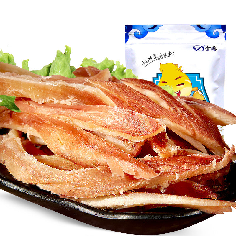 【金鹏】 鱿鱼丝 手撕原味碳烤鱿鱼条风琴鱿鱼片海鲜零食即食特产 出行零食 无肉不欢 山东海味 500g*1-鱿鱼条-金鹏-美国零食网