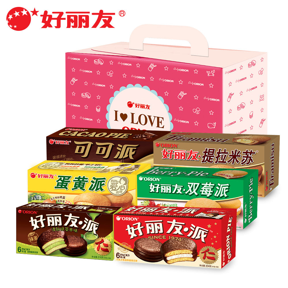 【好丽友】6大派 一次尝遍6种早餐蛋糕点心零食大礼包组合 6种口味 一次满足-派-好丽友-美国零食网