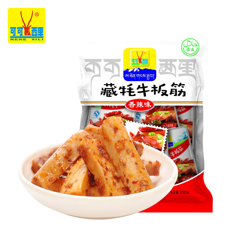 【可可西里】牛板筋100g香辣味 青海特产藏牦牛肉干 休闲食品 藏民散养直供细嫩爽滑劲道有味-牛板筋-可可西里-美国零食网