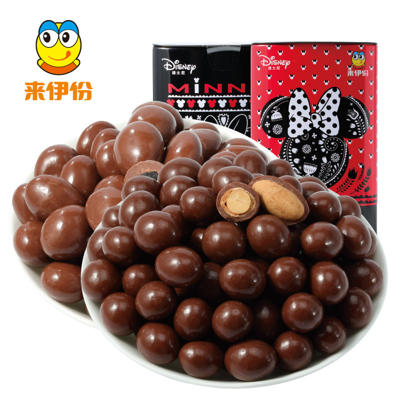 【来伊份旗舰店】来伊份花生牛奶巧克力豆蔓越莓夹心果仁巧克力糖果（代可可脂） 迪士尼夹心果仁巧克力两种口味