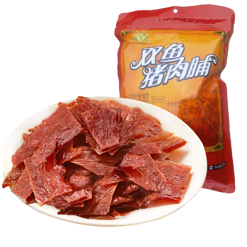 【双鱼牌】猪肉脯400克正宗靖江特产猪肉铺金奖猪肉干片原味散装碎片 源于1936 百年技艺双鱼传承