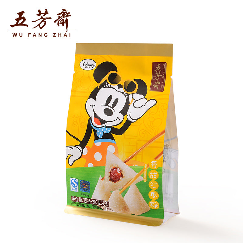 【五芳斋官方旗舰店】五芳斋粽子迪士尼*真空香甜红枣粽50克*4嘉兴特产甜粽子