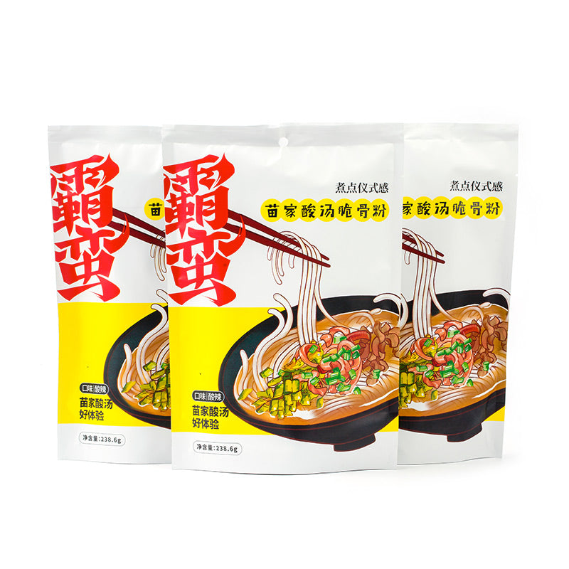 【霸蛮旗舰店】霸蛮|苗家酸汤脆骨粉3份装 湖南常德金汤米粉