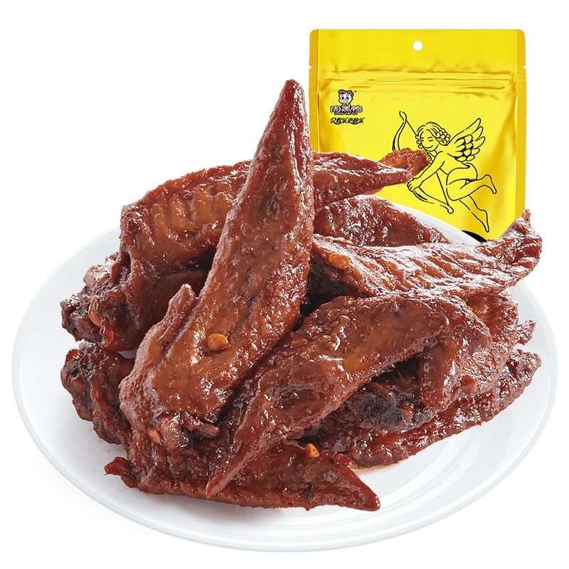 【周黑鸭旗舰店_颗粒装】卤鸡翅尖170g 武汉特产真空食品零食 微甜麻辣 独立小包装 食用方便