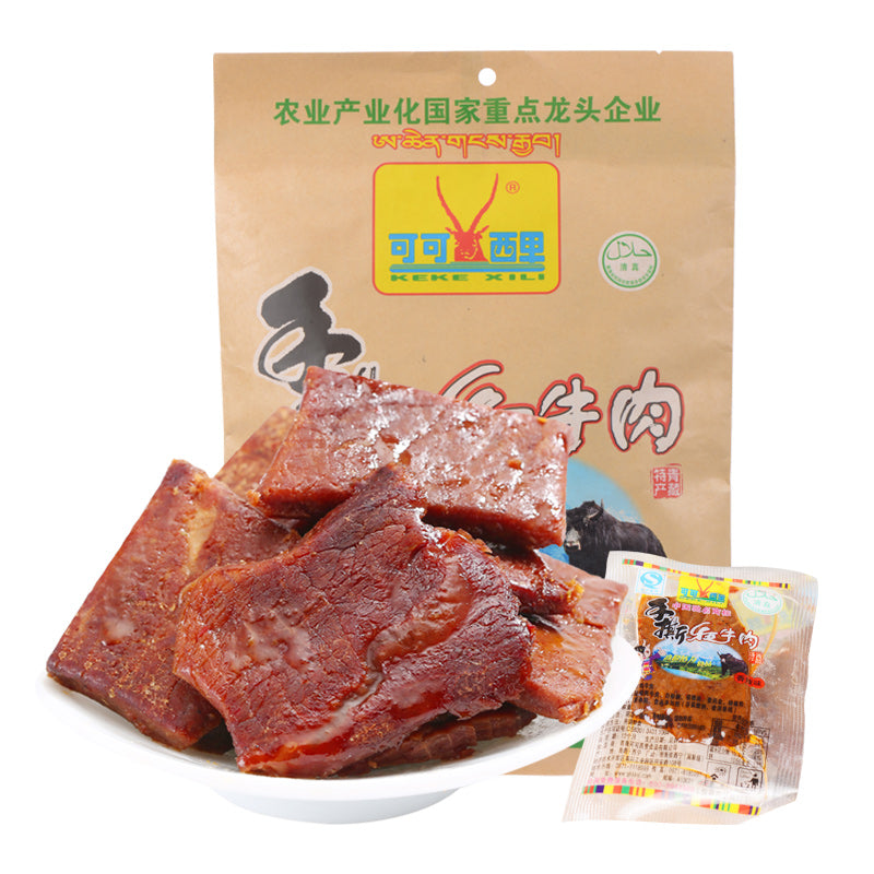 【可可西里】150g香辣五香味 青海西藏特产 藏民契约散养工厂直供肉质新鲜藏家传统配方-牛肉干-可可西里-美国零食网