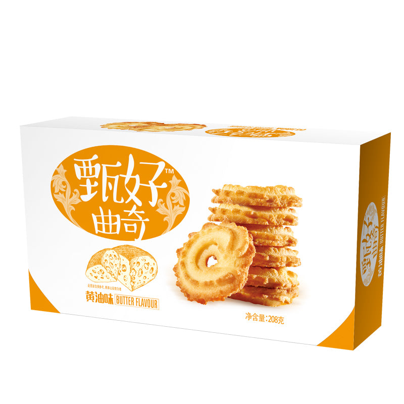 【好吃点】好吃点甄好曲奇饼干208g下午茶点心休闲零食小吃糕点黄油味早餐饼 下午茶 好吃不上火-饼干-好吃点-美国零食网