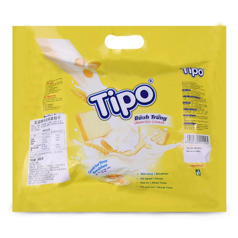【Tipo】越南进口 Tipo友谊牌 奶油味面包干 300g-面包干-Tipo-美国零食网