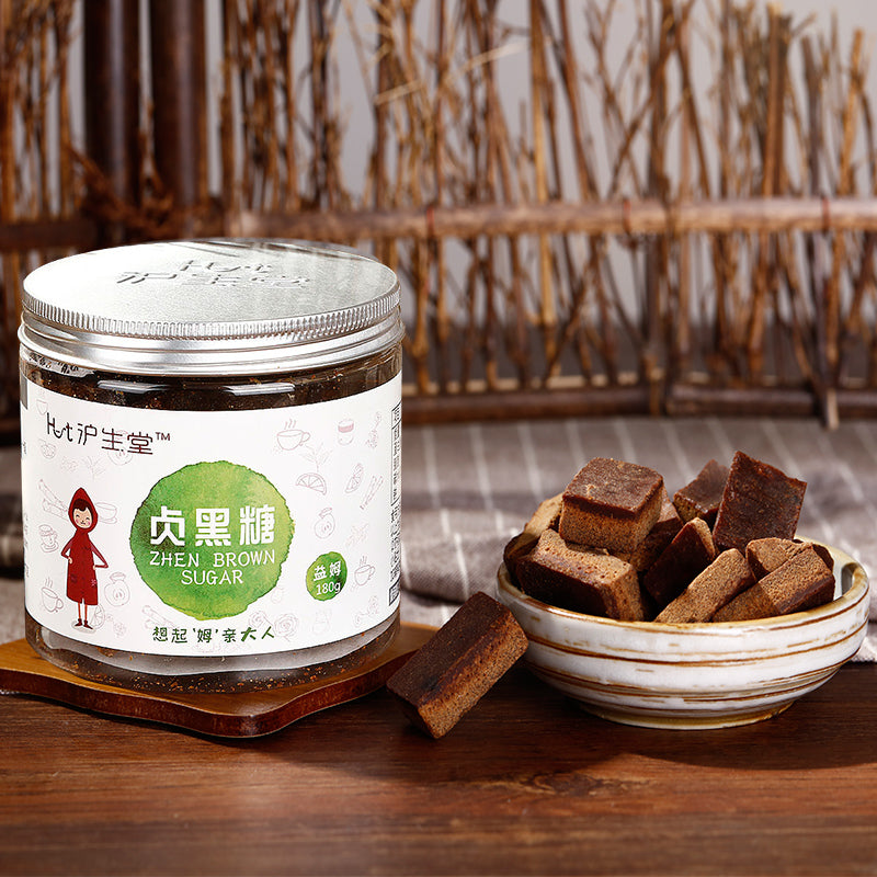 沪生堂正宗古法益姆贞黑糖手工熬制老红糖块土红糖甘蔗糖180g 民族品牌 正宗古法 不加色素 健康营养