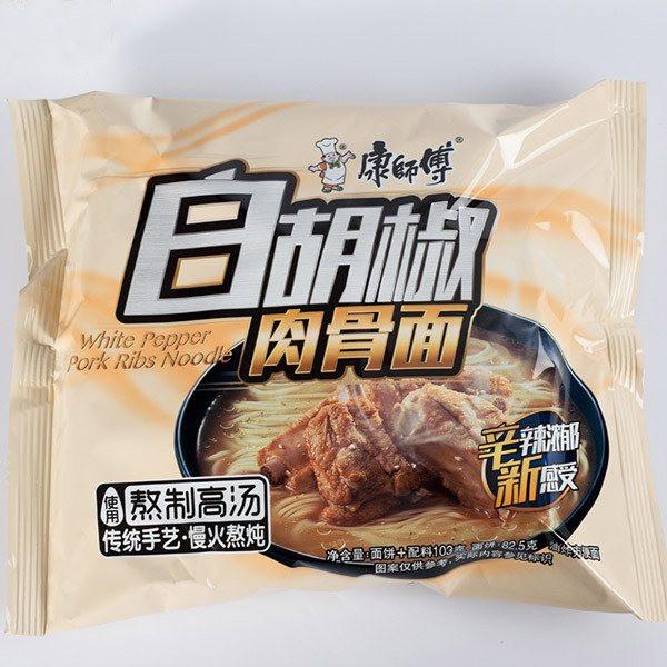 【康师傅】白胡椒骨肉面101g*3袋 熬制高汤 全辛一面!-方便面-康师傅-美国零食网