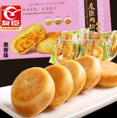 【友臣】葱香味 金丝肉松饼 35g*12个-肉松饼-友臣-美国零食网