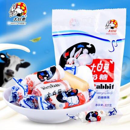 【大白兔】大白兔奶糖227g 牛奶味 内约42颗 童年的味道 经典怀旧零食-奶糖-大白兔-美国零食网