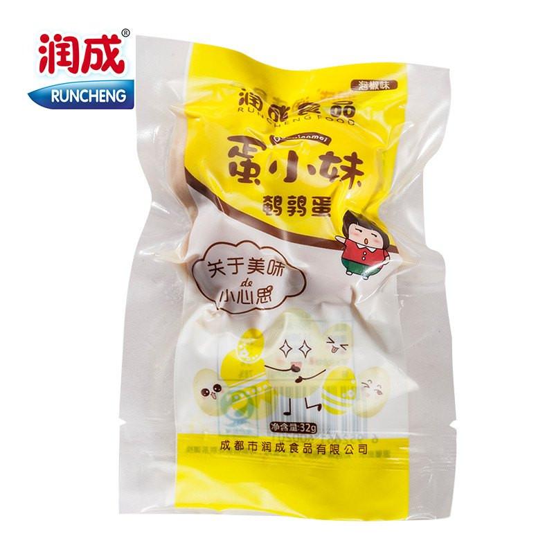 【润成食品】蛋小妹 泡椒鹌鹑蛋32g*6袋 泡椒入味 辣爽可口-鹌鹑蛋-润成食品-美国零食网