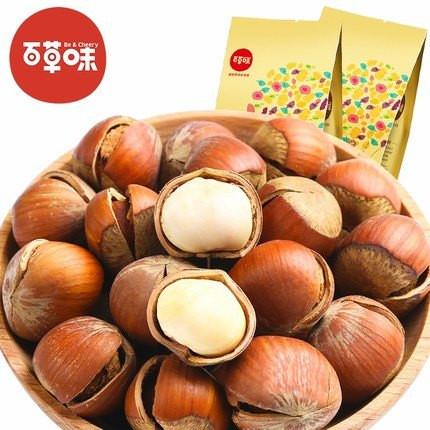 【百草味】开口榛子180g 果仁饱满 榛子清香 松脆好吃-开口榛子-百草味-美国零食网