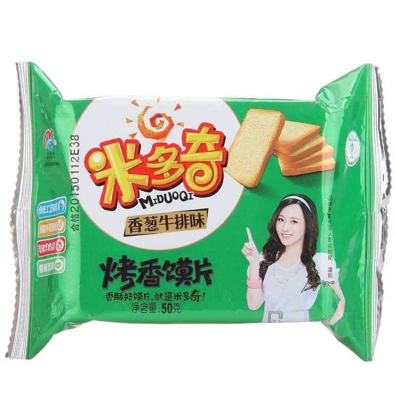 【米多奇】烤香馍片50g*6包 葱香牛排风味 非油炸-烤馍-米多奇-美国零食网
