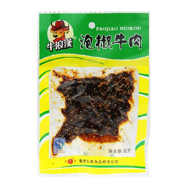【牛浪汉】泡椒牛肉干60g*6袋 鲜爽泡椒 爽快人生-牛肉干-牛浪汉-美国零食网