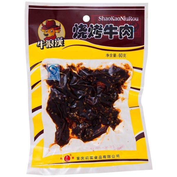 【牛浪汉】烧烤牛肉干60g*6袋 孜然烧烤 越嚼越香-牛肉干-牛浪汉-美国零食网