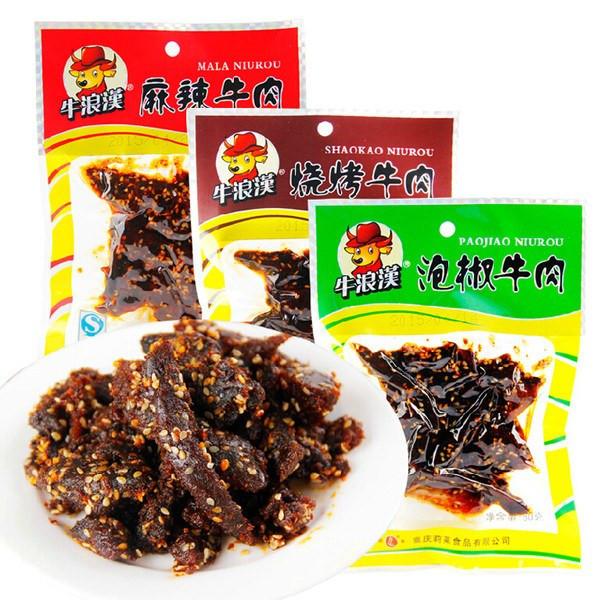 【牛浪汉】烧烤牛肉干60g*6袋 孜然烧烤 越嚼越香-牛肉干-牛浪汉-美国零食网