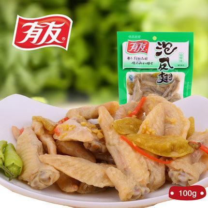 【重庆有友】山椒味泡凤翅100g*2袋 酸辣鲜香 风味独特-鸡翅-重庆有友-美国零食网