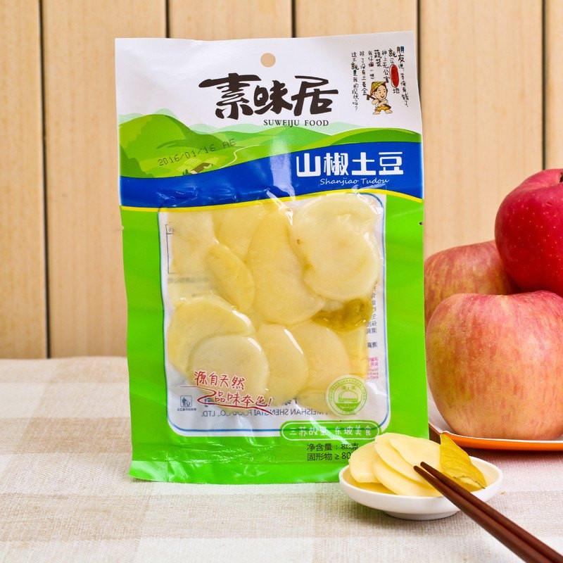 【素味居】山椒土豆片80g*3袋 脆脆酸酸辣辣 非常好吃!-山椒土豆片-素味居-美国零食网