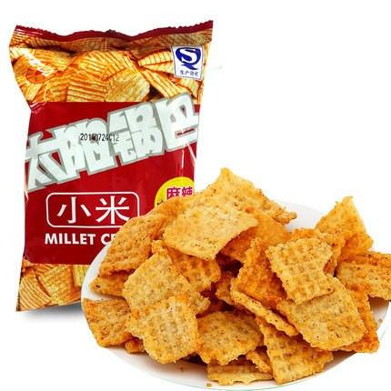 【太阳锅巴】麻辣味 小米锅巴50g*10袋-锅巴-太阳锅巴-美国零食网