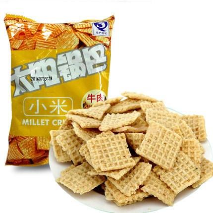 【太阳锅巴】太阳小米锅巴 牛肉味 50g*10袋-锅巴-太阳锅巴-美国零食网