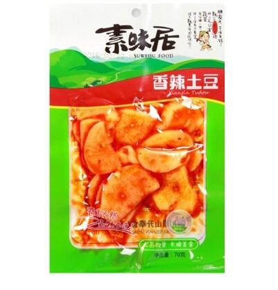 【素味居】香辣土豆片70g*4袋 就是这个辣啊，后反劲啊!-香辣土豆片-素味居-美国零食网